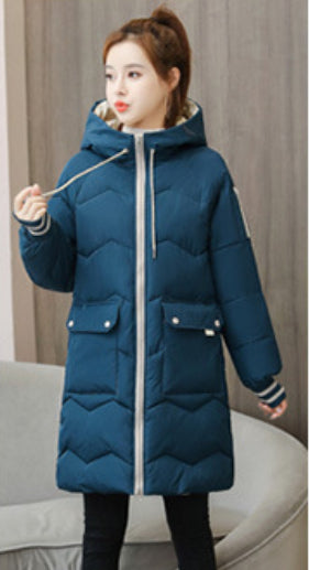 H2024102012 Long hooded down jacket