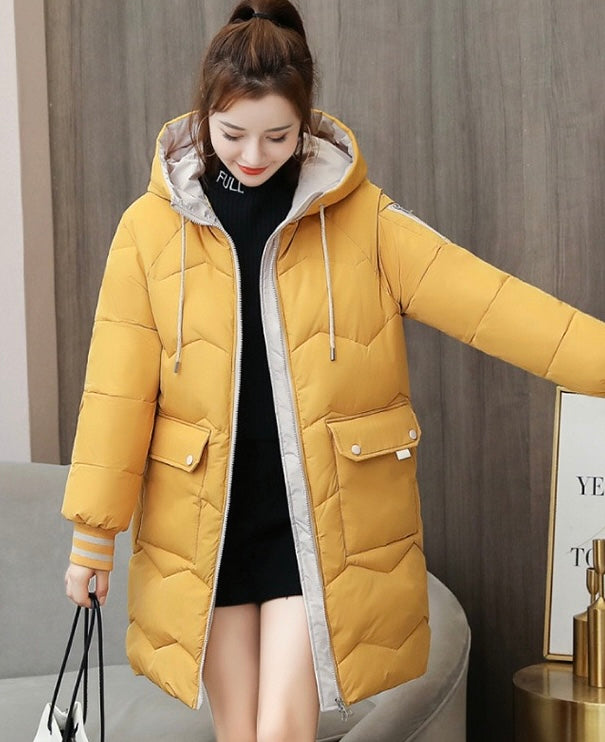 H2024102011 Long hooded down jacket