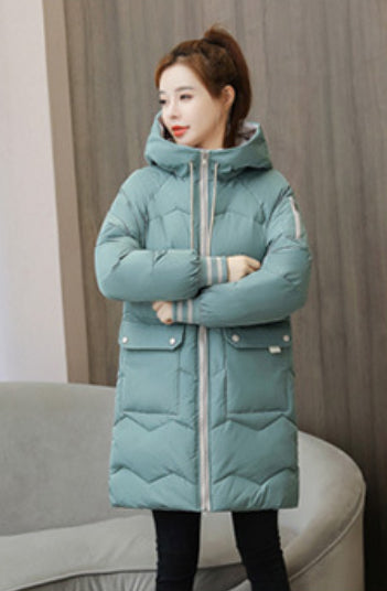 H2024102011 Long hooded down jacket