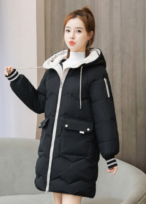 H2024102012 Long hooded down jacket